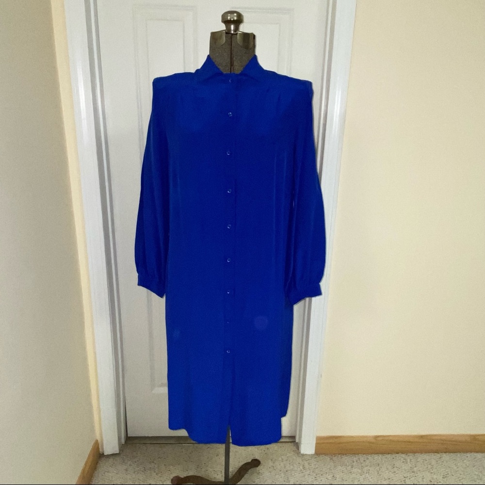 100% Silk Vtg Helena Belted Dress